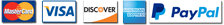 We accept MasterCard, Visa. Discover, American Express and PayPal for payment